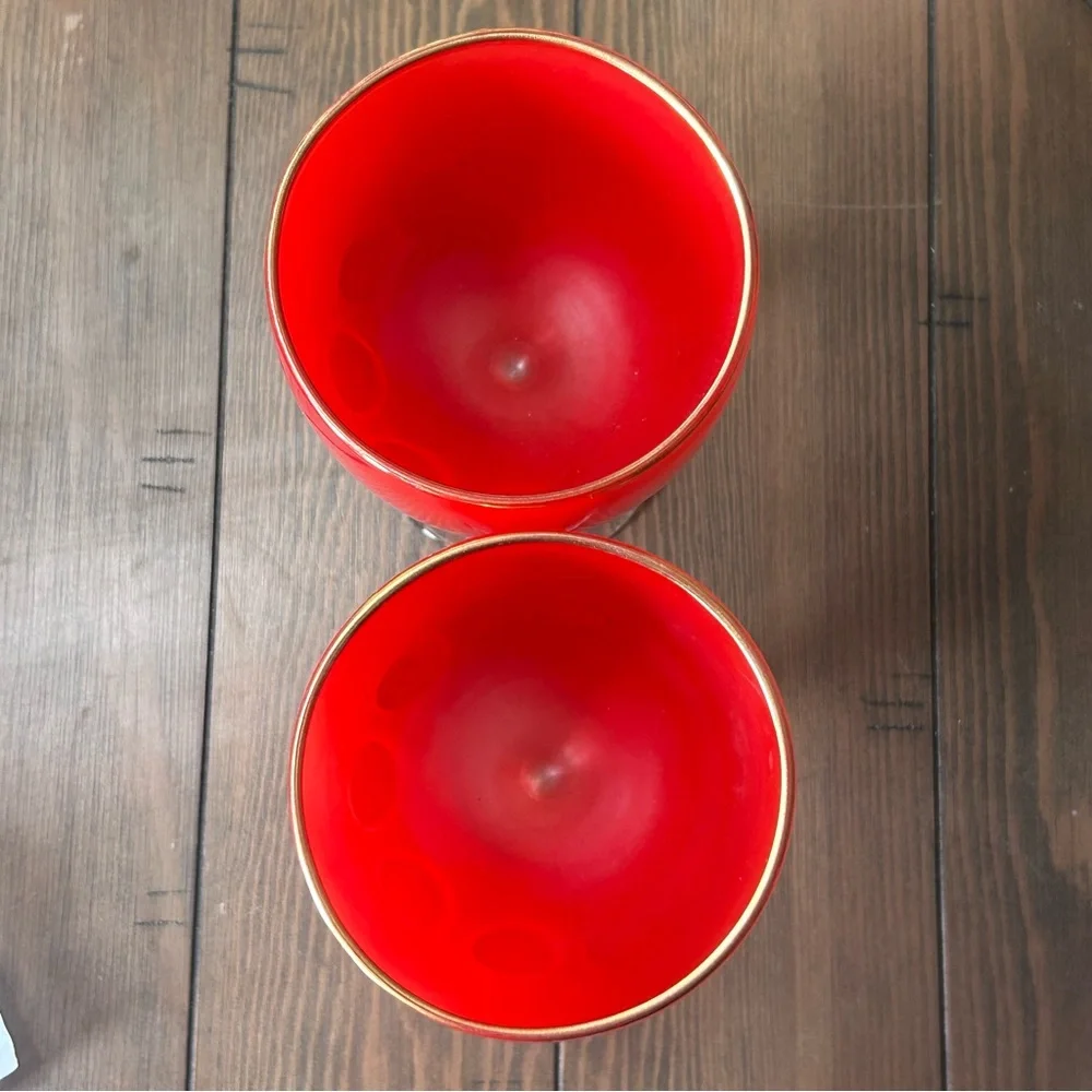 2 Hand-Blown Goblet / Glass Hoffman House Style